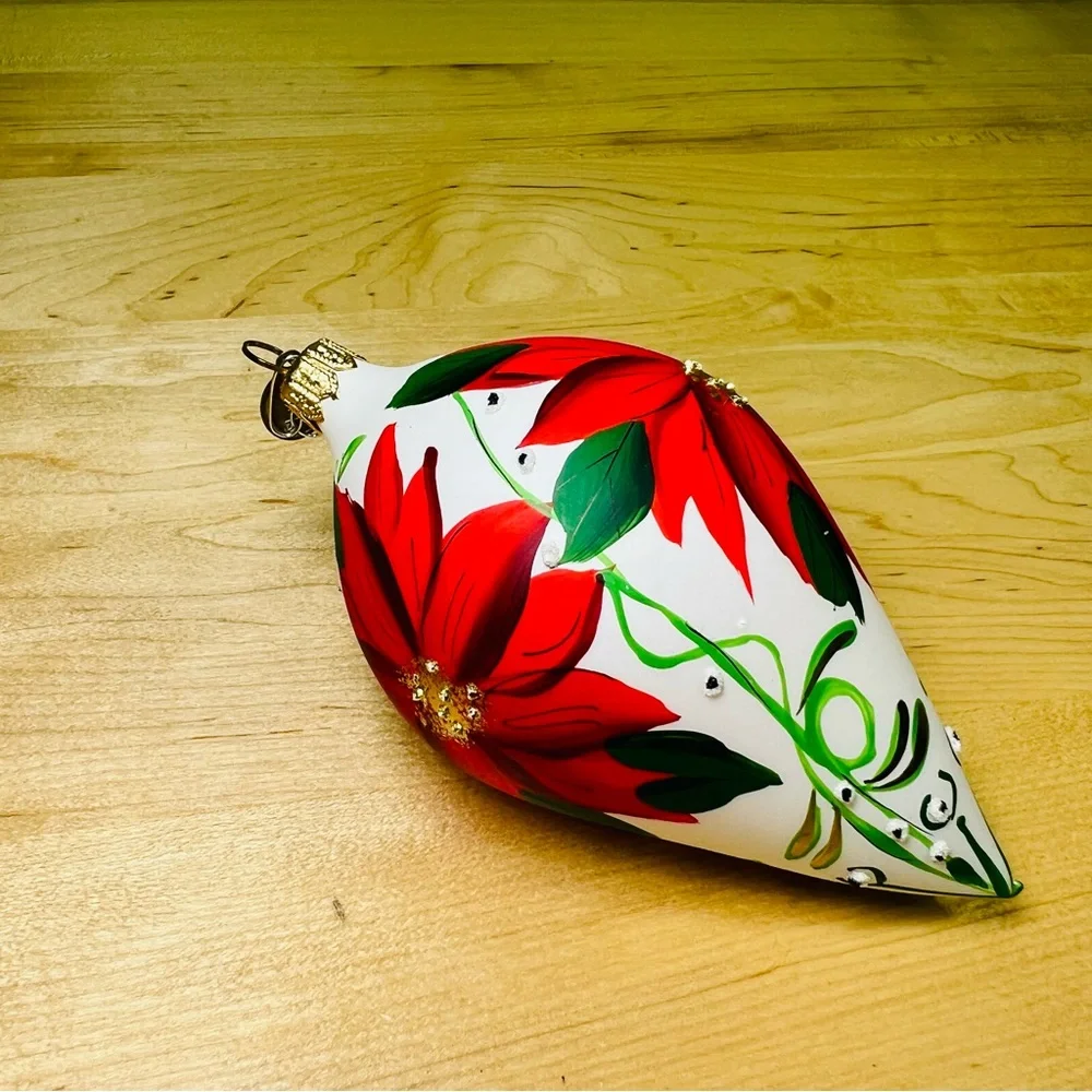 Pier 1 poinsettia glass ornament